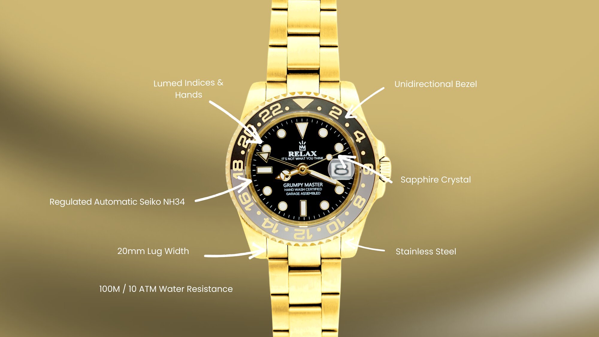 Relax Yellow Gold GMT - Relax by Atelier Perpetuel