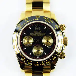 Relax Black & Gold Subdials Chronograph