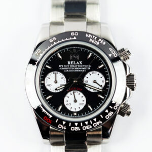 Relax Black & White Subdials Chronograph
