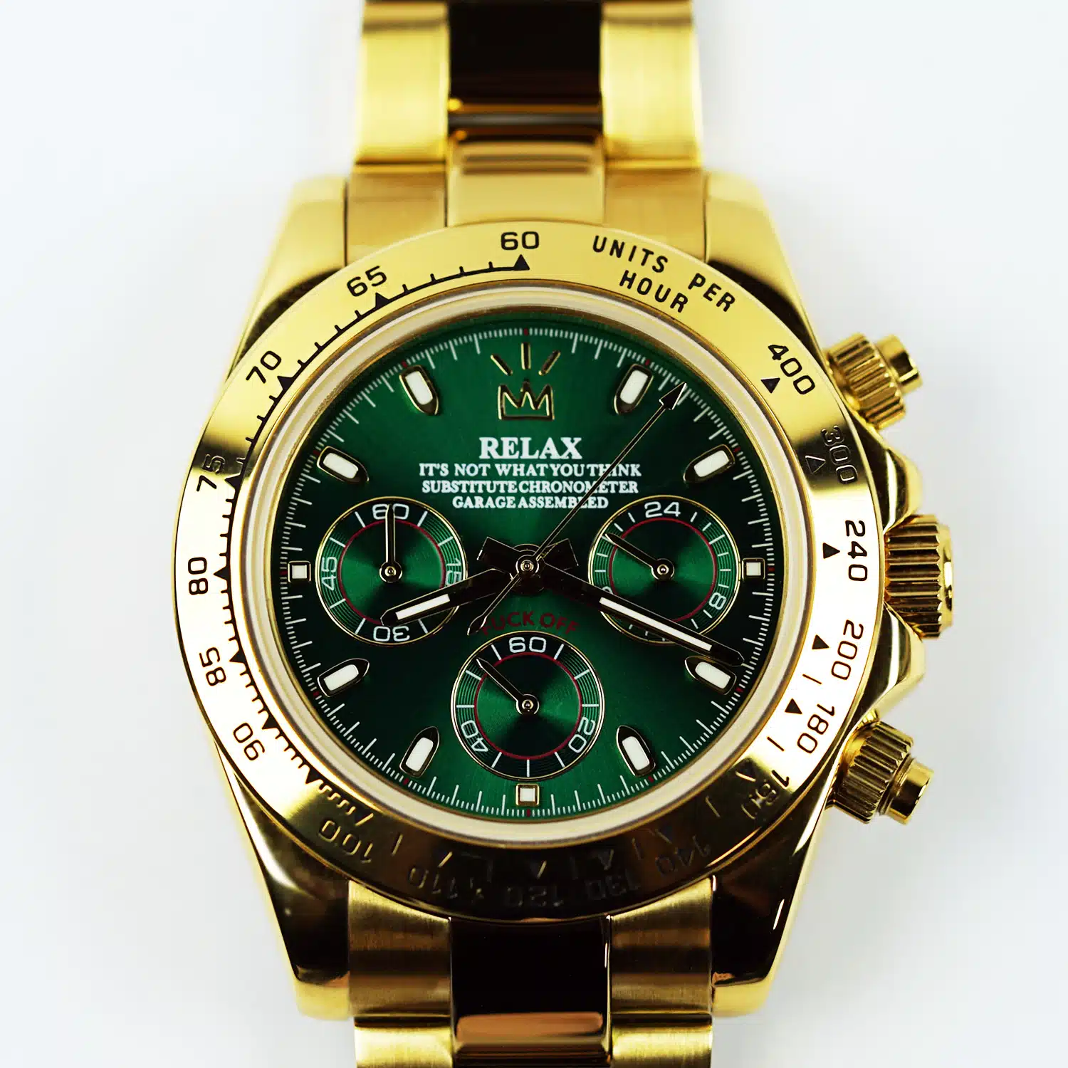 Relax Gold & Green Chronograph
