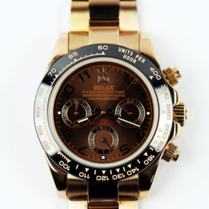 Relax Rose Gold & Brown Chronograph