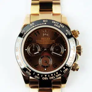 Relax Rose Gold & Brown Chronograph