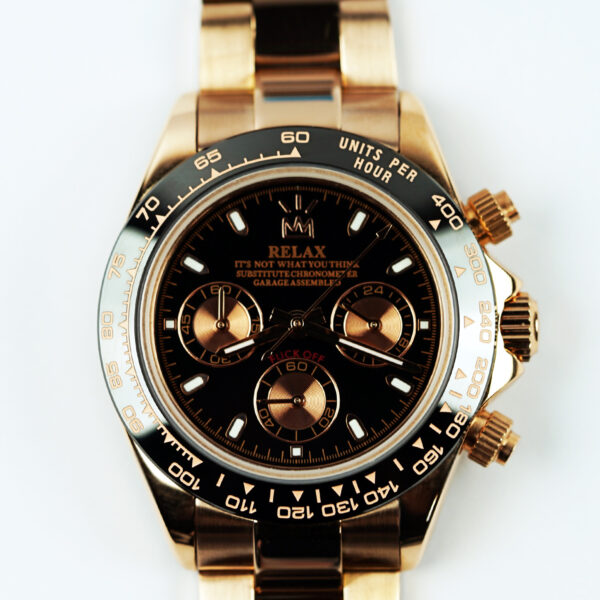 Relax Rose Gold & Black Chronograph
