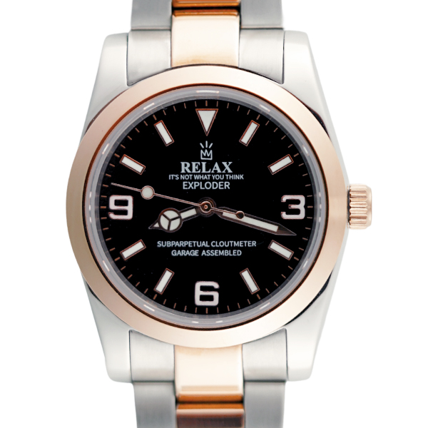 Relax Black and Rose Gold Exploder 36mm