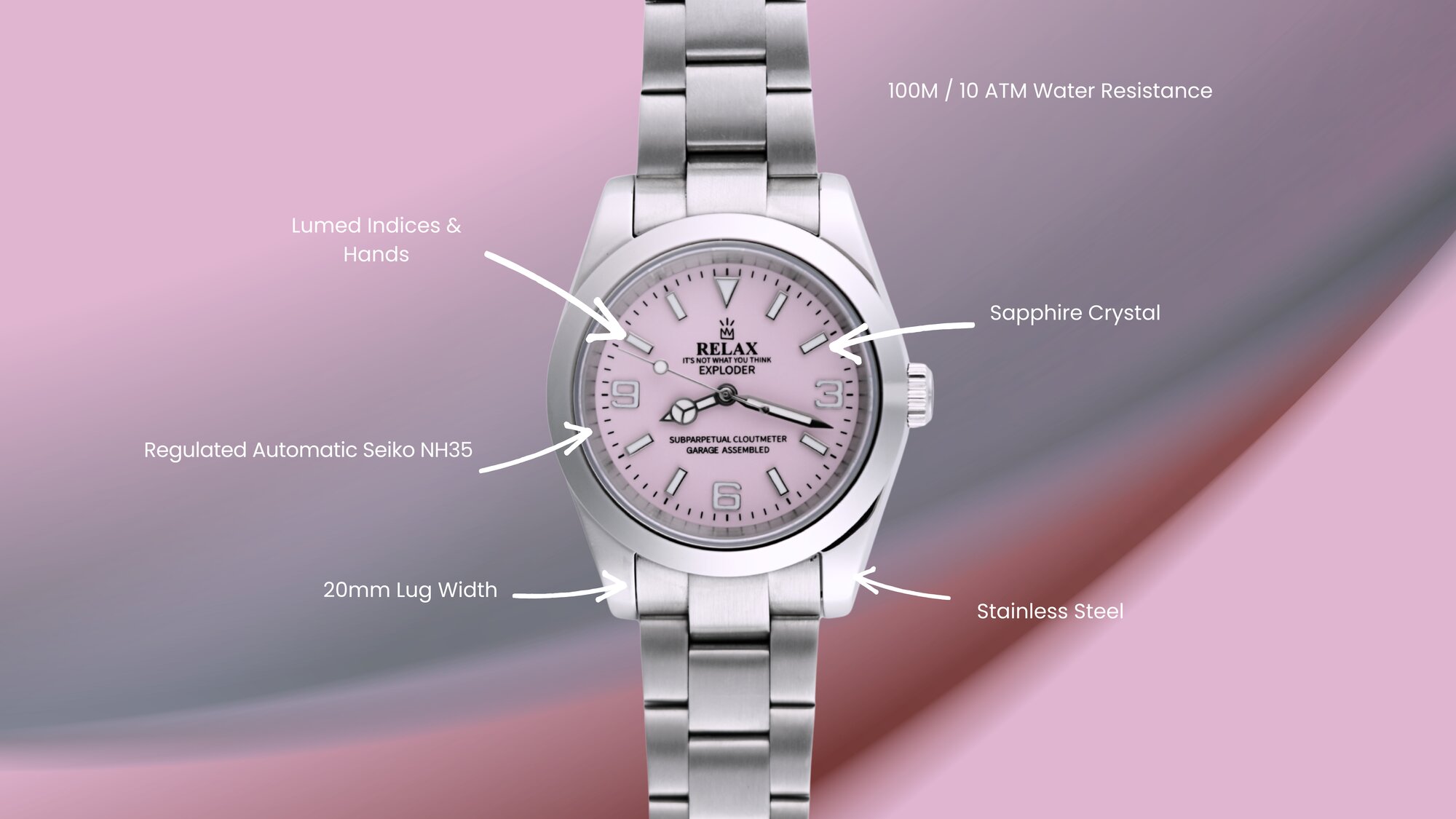 Relax Pink Exploder 39mm - Relax by Atelier Perpetuel