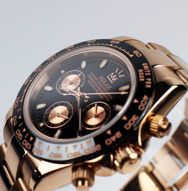 Relax Rose Gold & Black Chronograph - Image 2