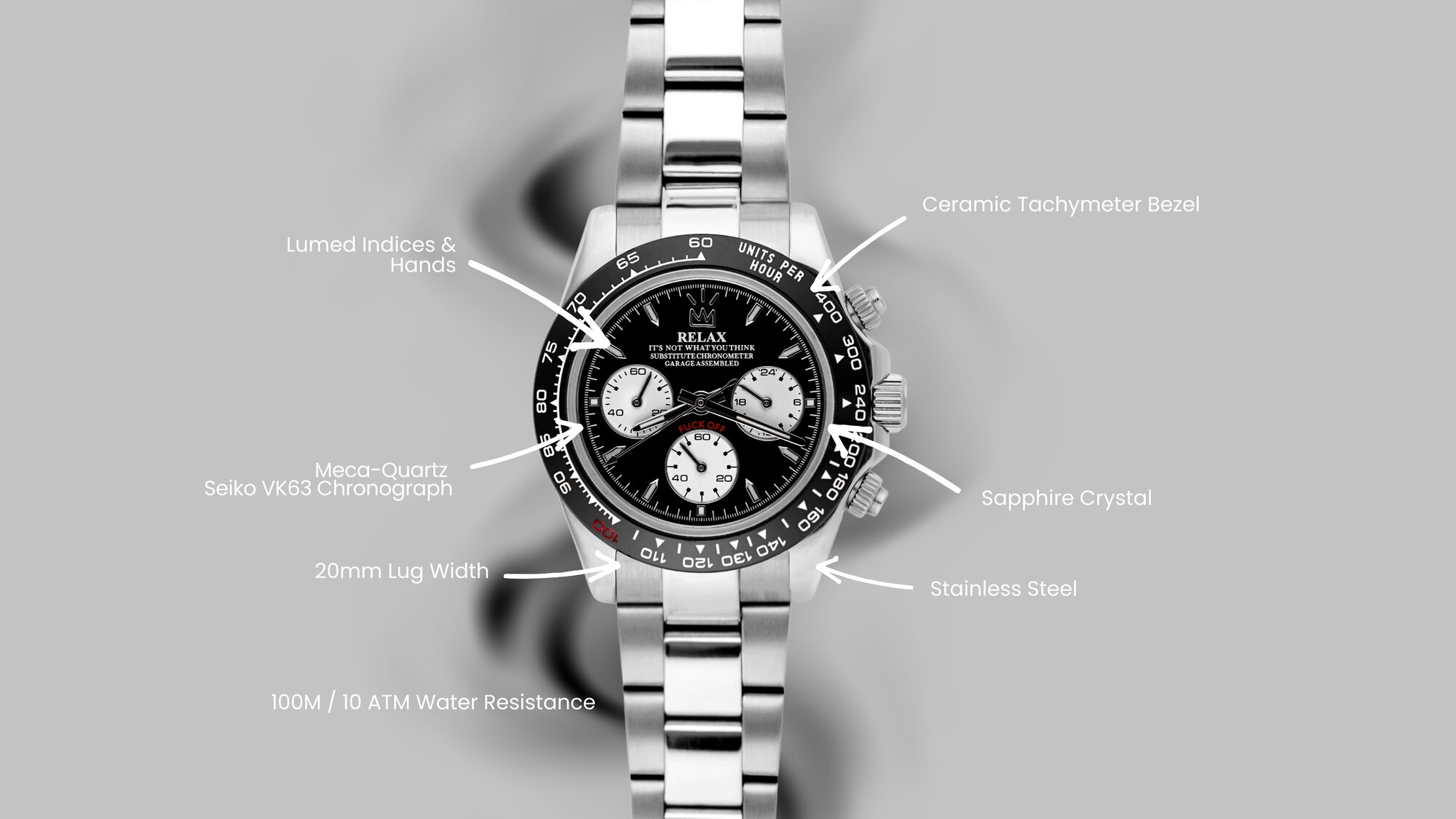 Relax Black & White Subdials Chronograph - Relax by Atelier Perpetuel