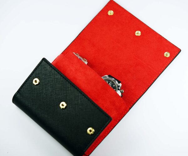 Relax Red & Black Premium Travel Double Watch Pouch - Image 3
