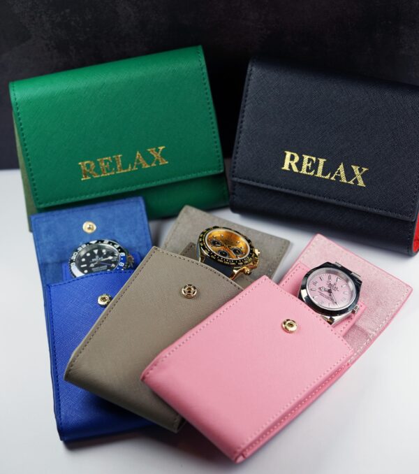 Relax Red & Black Premium Travel Double Watch Pouch - Image 6