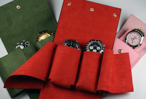 Relax Red & Black Premium Travel Double Watch Pouch - Image 5