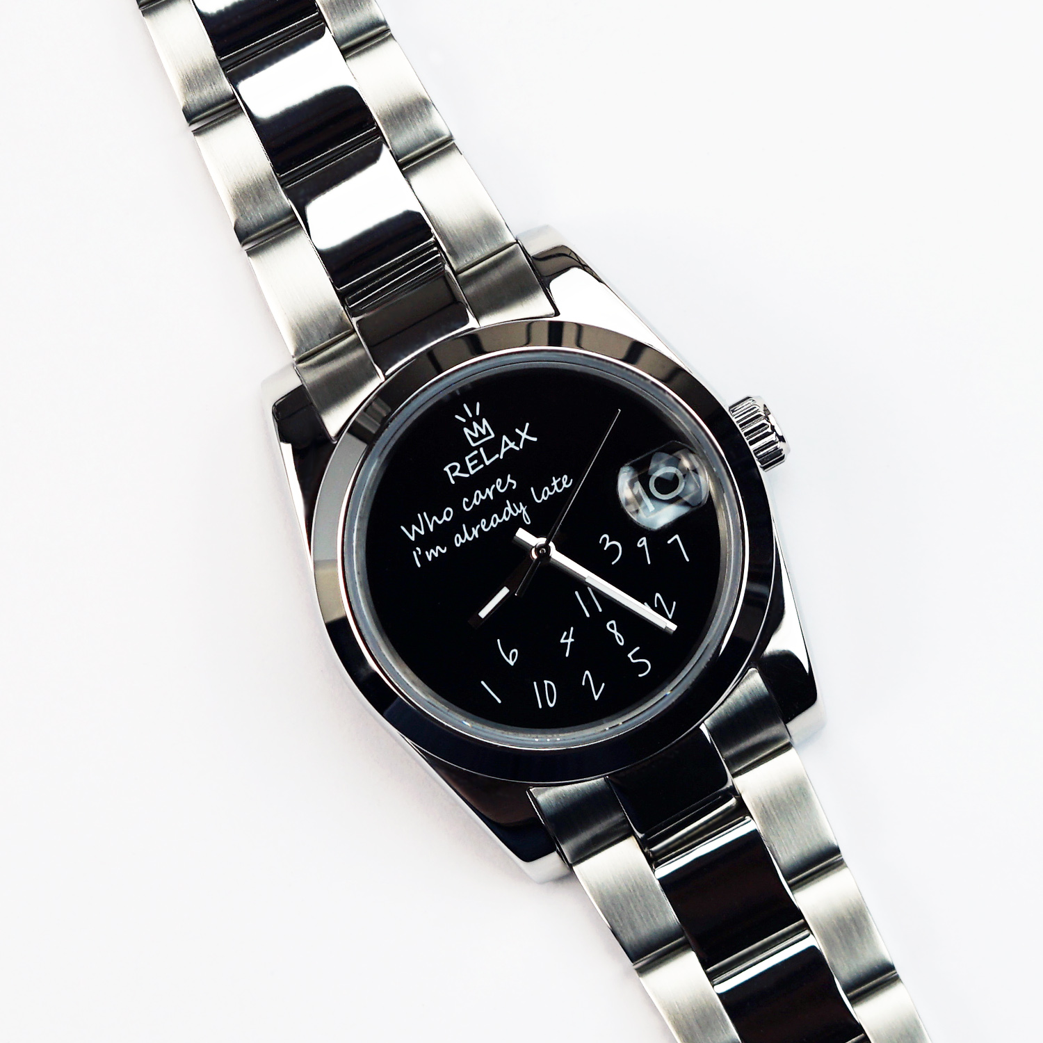 Relax Black Who Cares I'm Already Late 36mm - Image 5