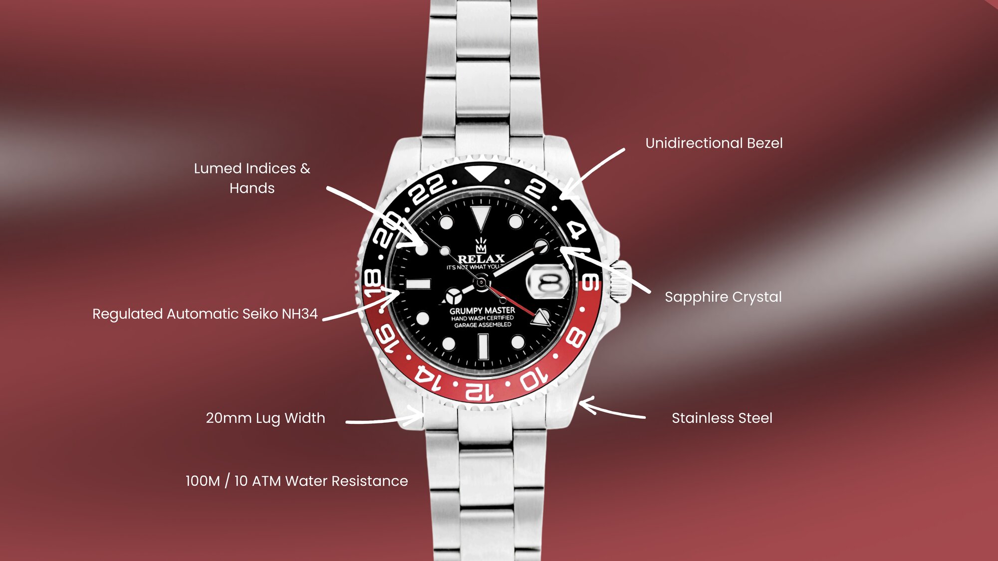 Relax Red & Black GMT - Relax by Atelier Perpetuel